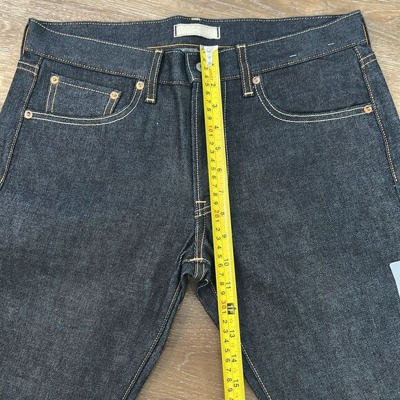Uniqlo Slim Fit Straight Selvedge Dark Blue Jeans 32X32 NWT - Picture 11 of 13